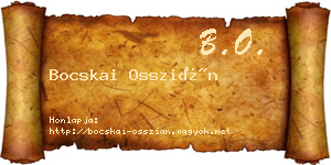 Bocskai Osszián névjegykártya